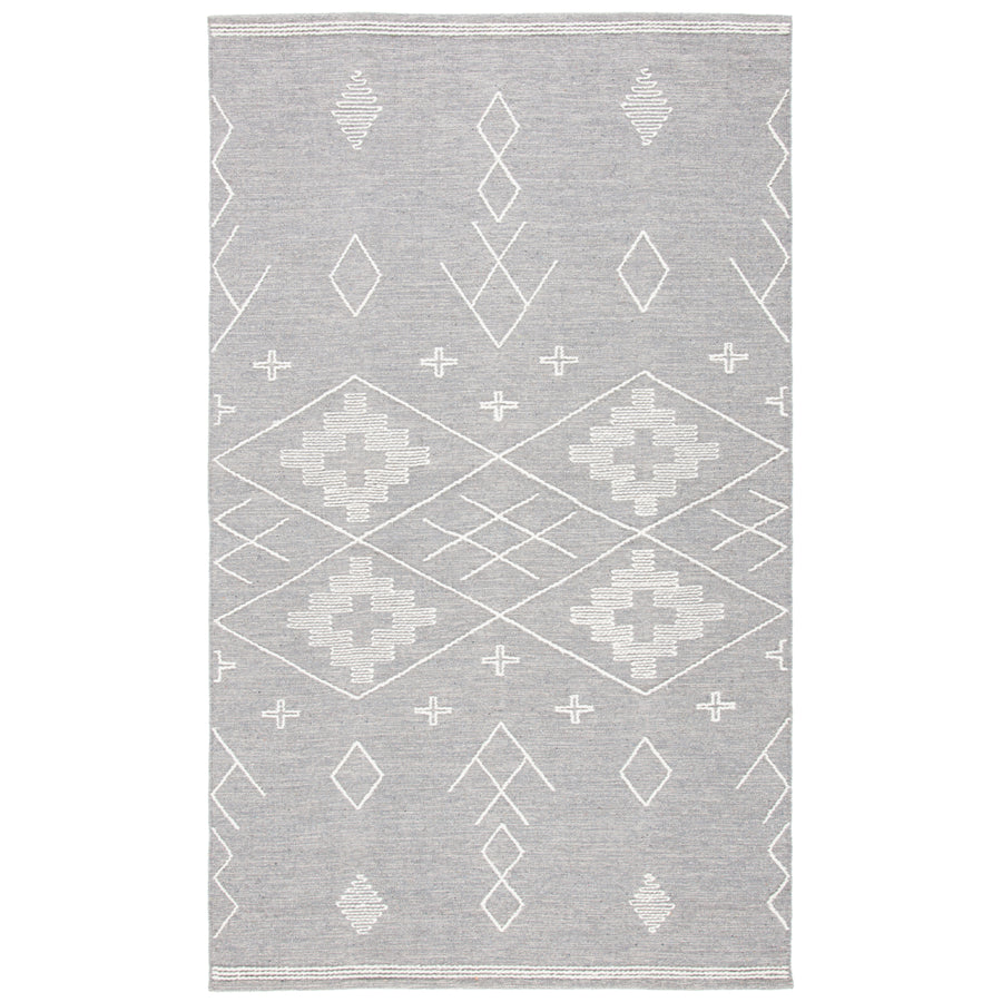 SAFAVIEH Kilim KLM851F Handwoven Grey / Ivory Rug Image 1