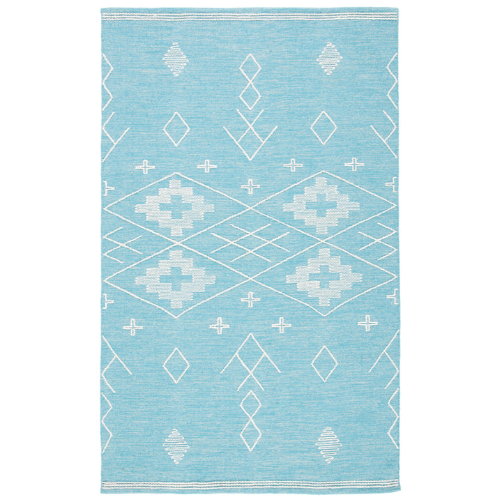 SAFAVIEH Kilim KLM851K Handwoven Teal / Ivory Rug Image 1