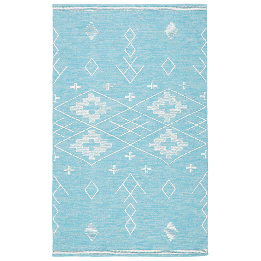 SAFAVIEH Kilim KLM851K Handwoven Teal / Ivory Rug Image 1