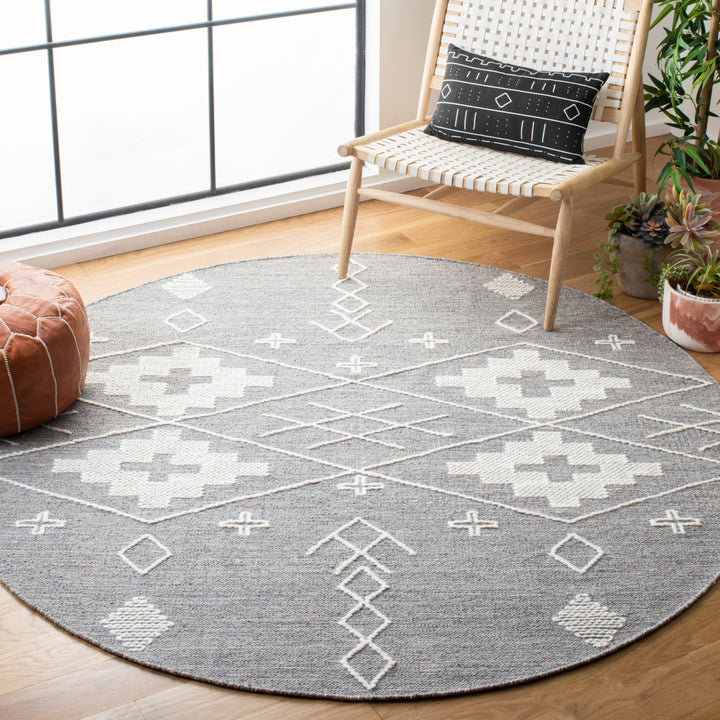 SAFAVIEH Kilim KLM851F Handwoven Grey / Ivory Rug Image 2