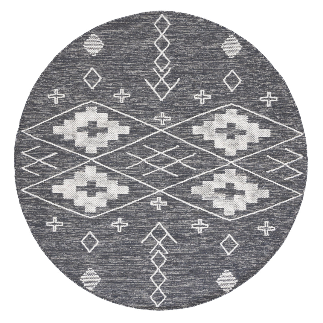 SAFAVIEH Kilim KLM851H Handwoven Charcoal / Ivory Rug Image 4