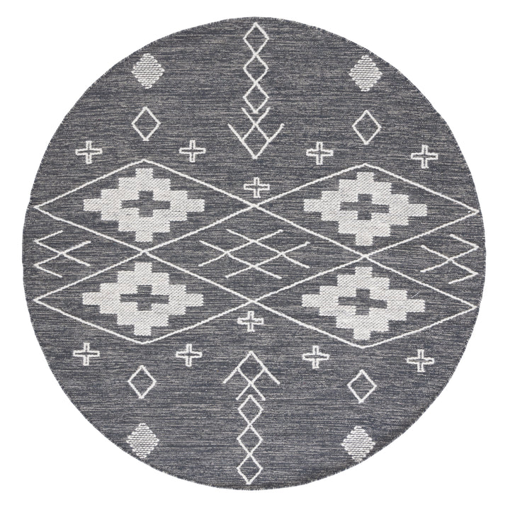 SAFAVIEH Kilim KLM851H Handwoven Charcoal / Ivory Rug Image 4