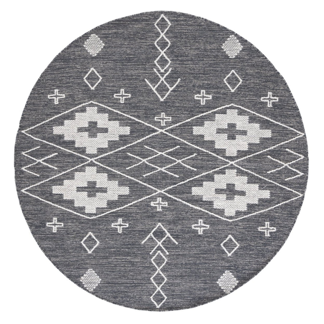 SAFAVIEH Kilim KLM851H Handwoven Charcoal / Ivory Rug Image 1