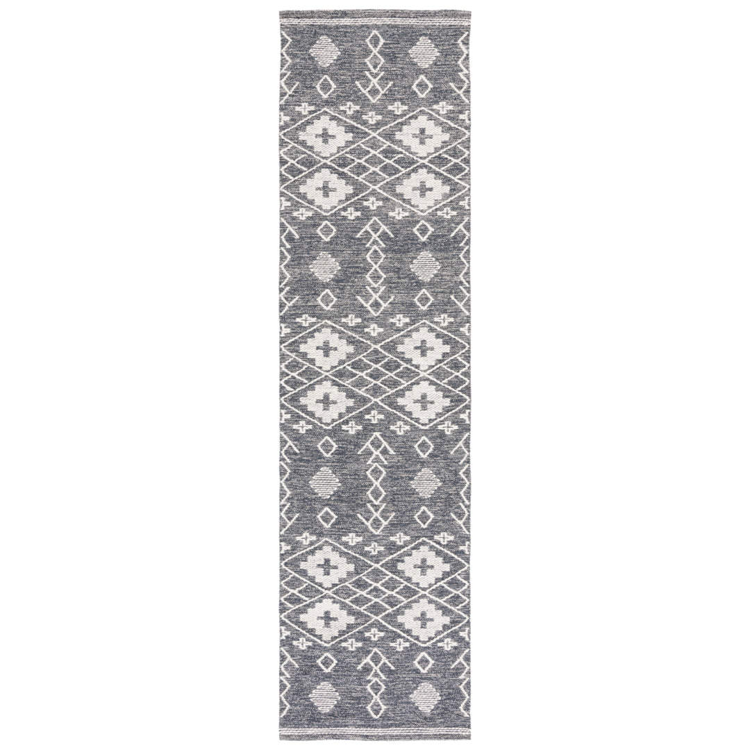 SAFAVIEH Kilim KLM851H Handwoven Charcoal / Ivory Rug Image 5