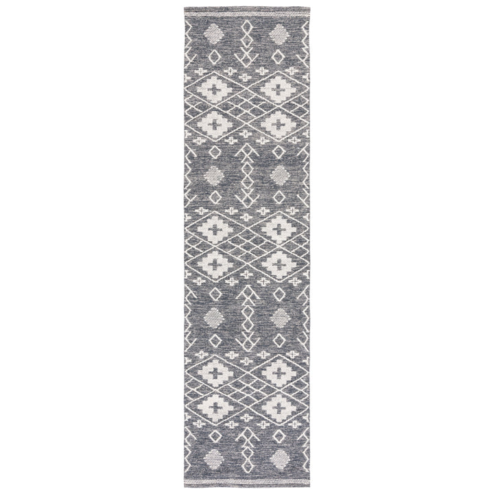 SAFAVIEH Kilim KLM851H Handwoven Charcoal / Ivory Rug Image 5