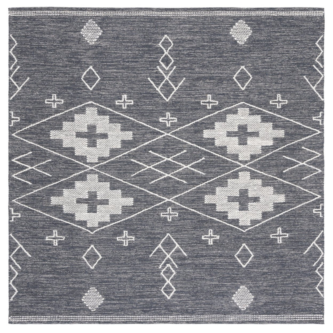 SAFAVIEH Kilim KLM851H Handwoven Charcoal / Ivory Rug Image 6