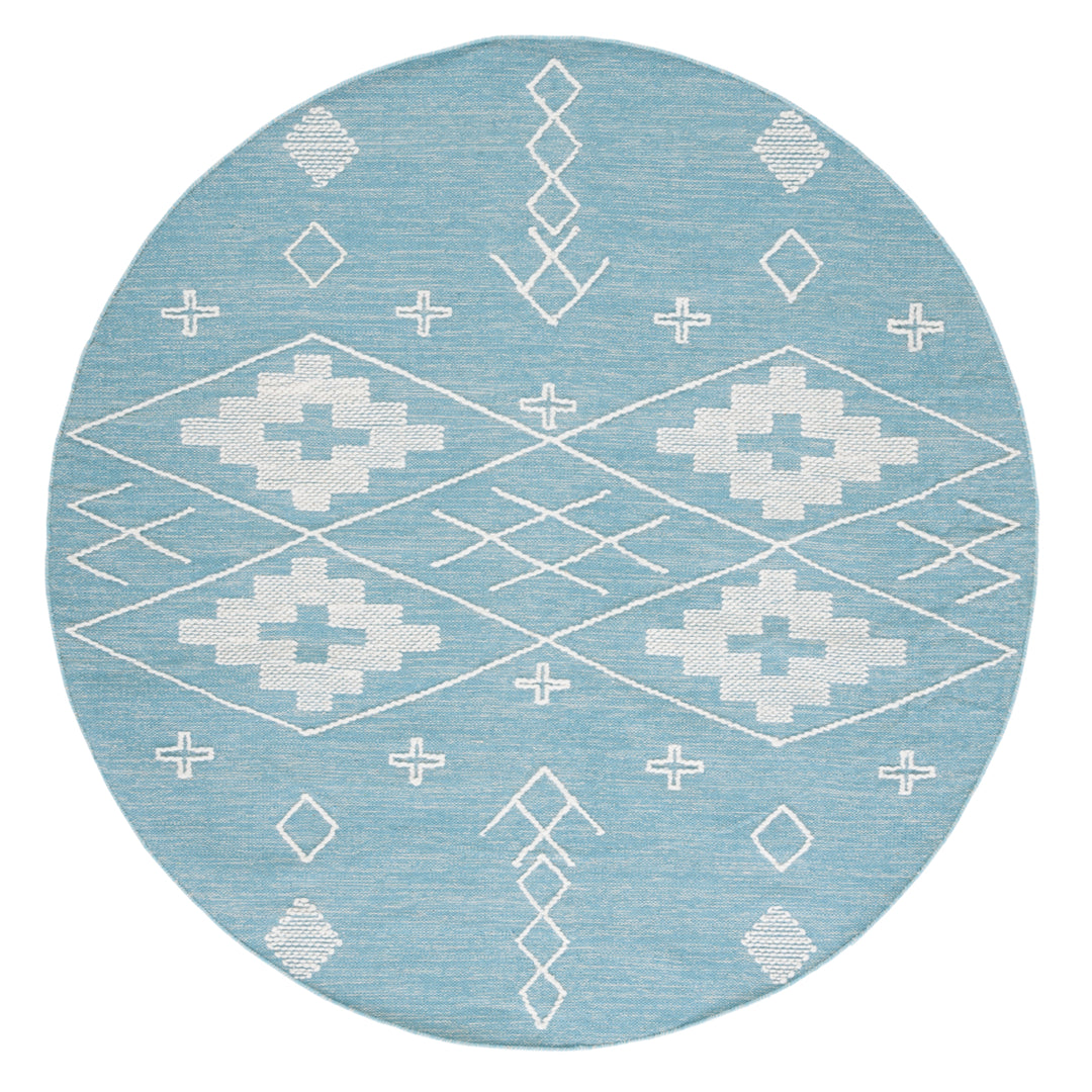 SAFAVIEH Kilim KLM851K Handwoven Teal / Ivory Rug Image 4