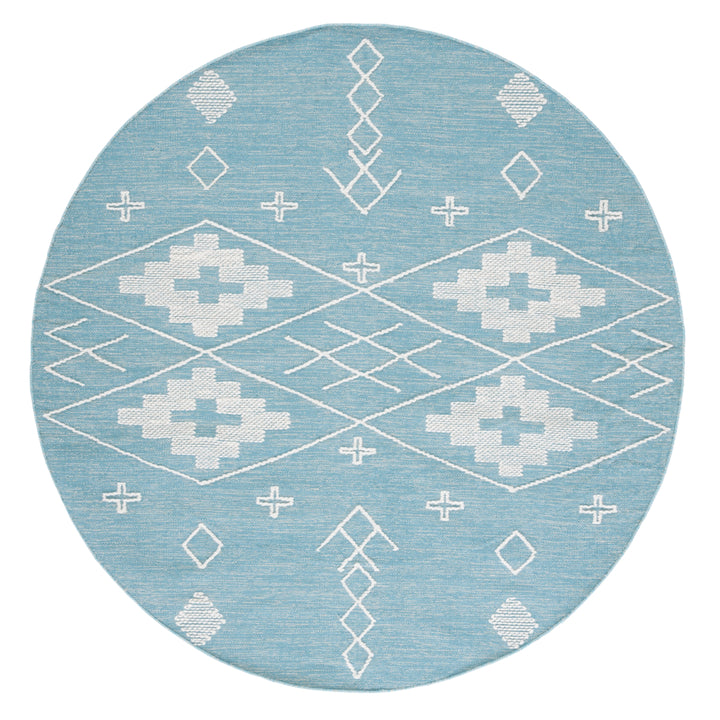 SAFAVIEH Kilim KLM851K Handwoven Teal / Ivory Rug Image 4