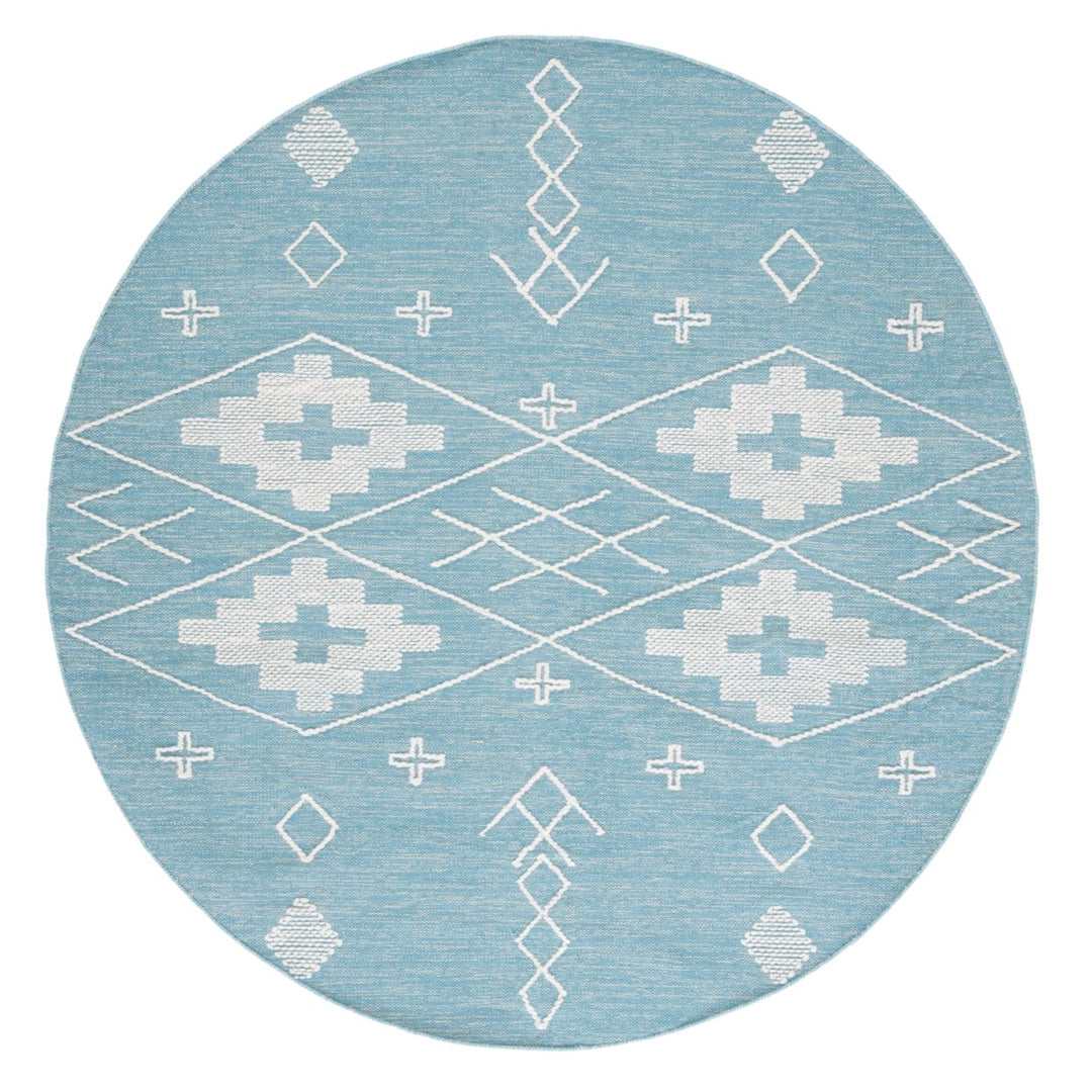 SAFAVIEH Kilim KLM851K Handwoven Teal / Ivory Rug Image 1