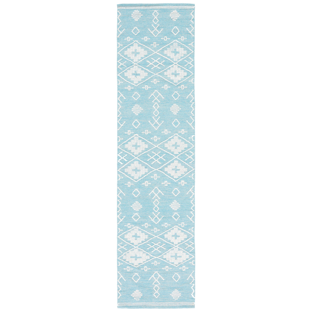 SAFAVIEH Kilim KLM851K Handwoven Teal / Ivory Rug Image 5