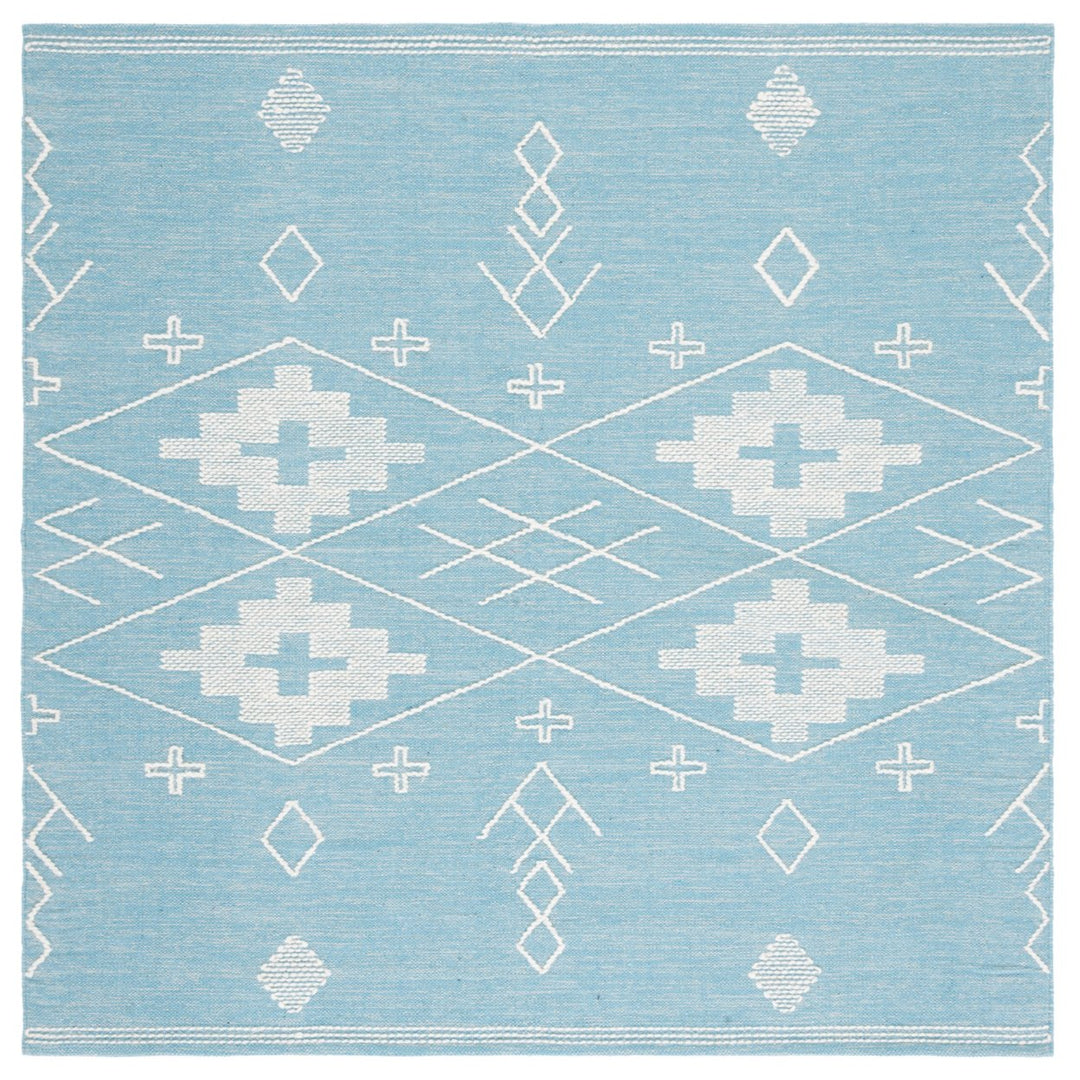 SAFAVIEH Kilim KLM851K Handwoven Teal / Ivory Rug Image 6