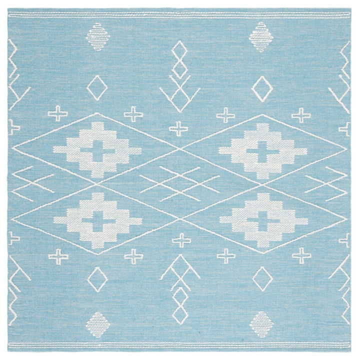 SAFAVIEH Kilim KLM851K Handwoven Teal / Ivory Rug Image 6