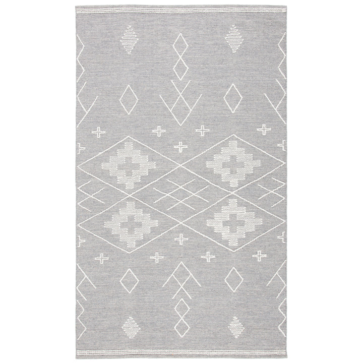 SAFAVIEH Kilim KLM851F Handwoven Grey / Ivory Rug Image 10