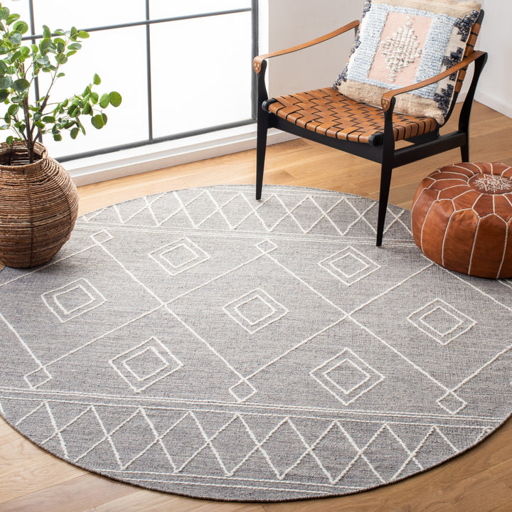 SAFAVIEH Kilim KLM852F Handwoven Grey / Ivory Rug Image 2