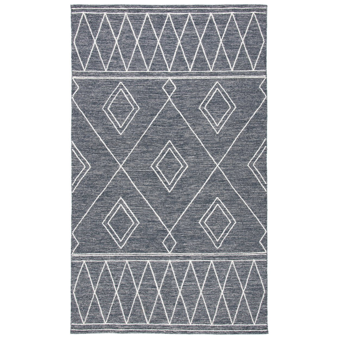 SAFAVIEH Kilim KLM852H Handwoven Charcoal / Ivory Rug Image 1