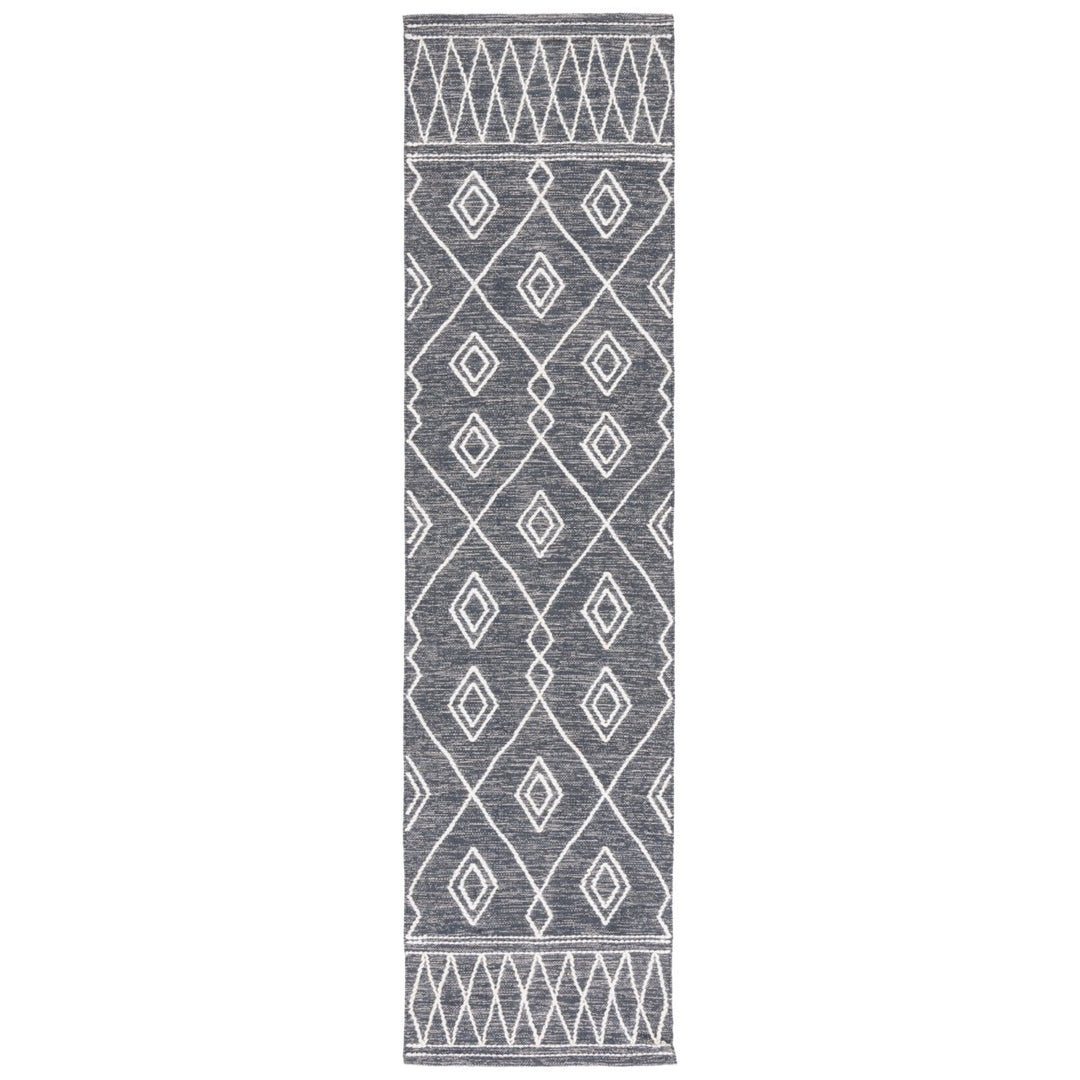 SAFAVIEH Kilim KLM852H Handwoven Charcoal / Ivory Rug Image 1