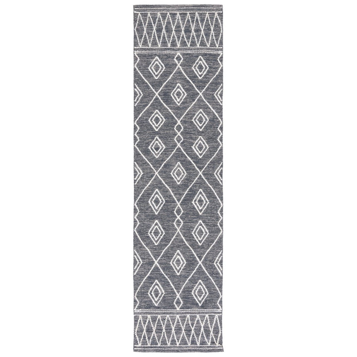 SAFAVIEH Kilim KLM852H Handwoven Charcoal / Ivory Rug Image 1