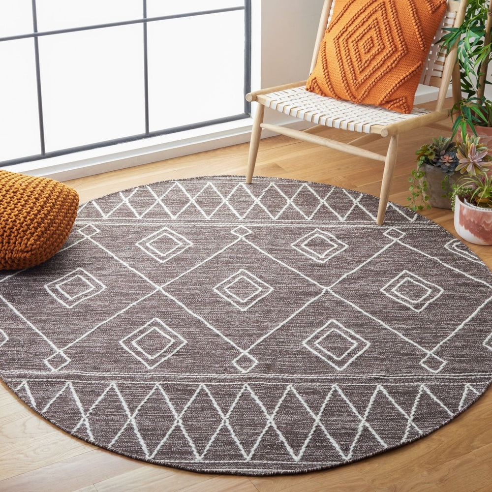 SAFAVIEH Kilim KLM852T Handwoven Brown / Ivory Rug Image 2