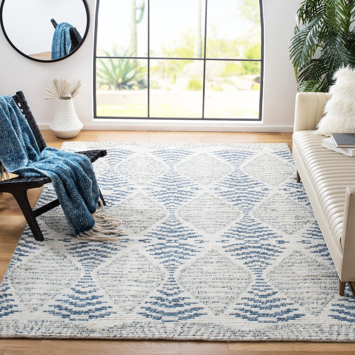 SAFAVIEH Kenya KNY175M Hand-knotted Blue / Ivory Rug Image 1