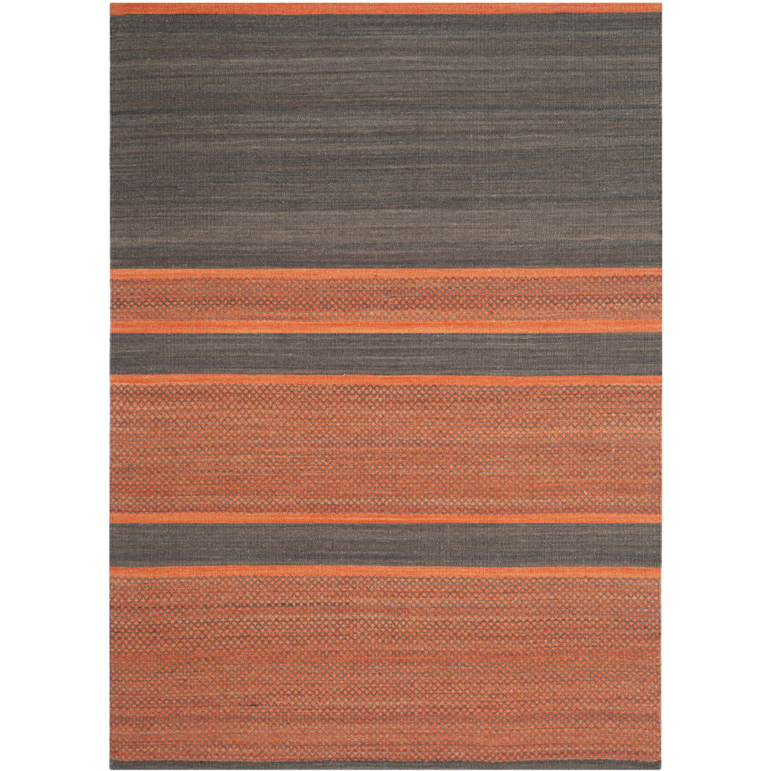 SAFAVIEH Kilim KLM952C Handwoven Dark Grey / Orange Rug Image 6