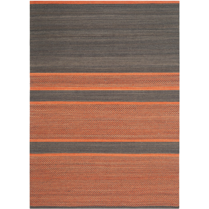 SAFAVIEH Kilim KLM952C Handwoven Dark Grey / Orange Rug Image 6