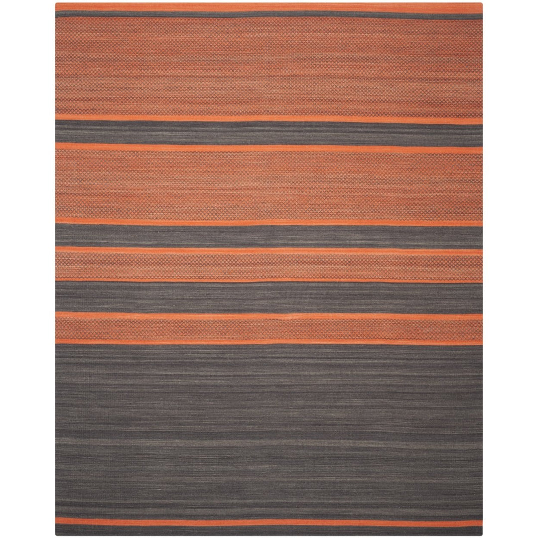 SAFAVIEH Kilim KLM952C Handwoven Dark Grey / Orange Rug Image 7