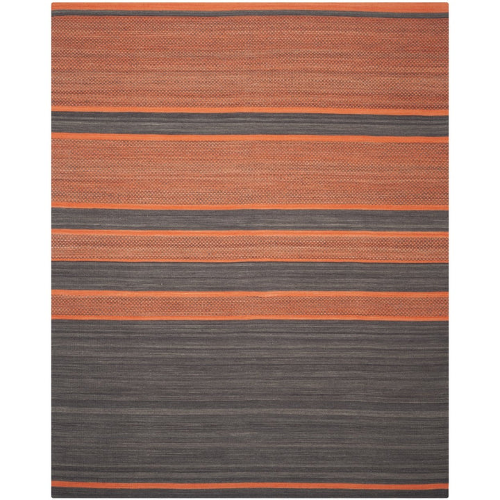 SAFAVIEH Kilim KLM952C Handwoven Dark Grey / Orange Rug Image 1