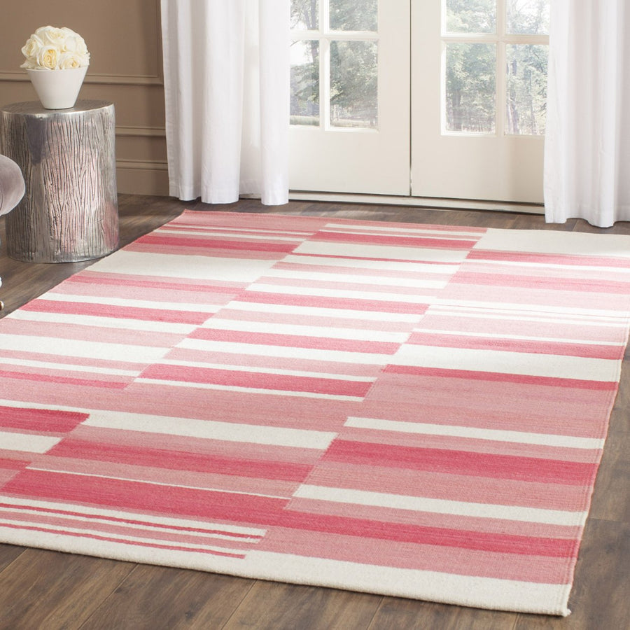 SAFAVIEH Kilim KLM953C Handwoven Pink / Ivory Rug Image 1