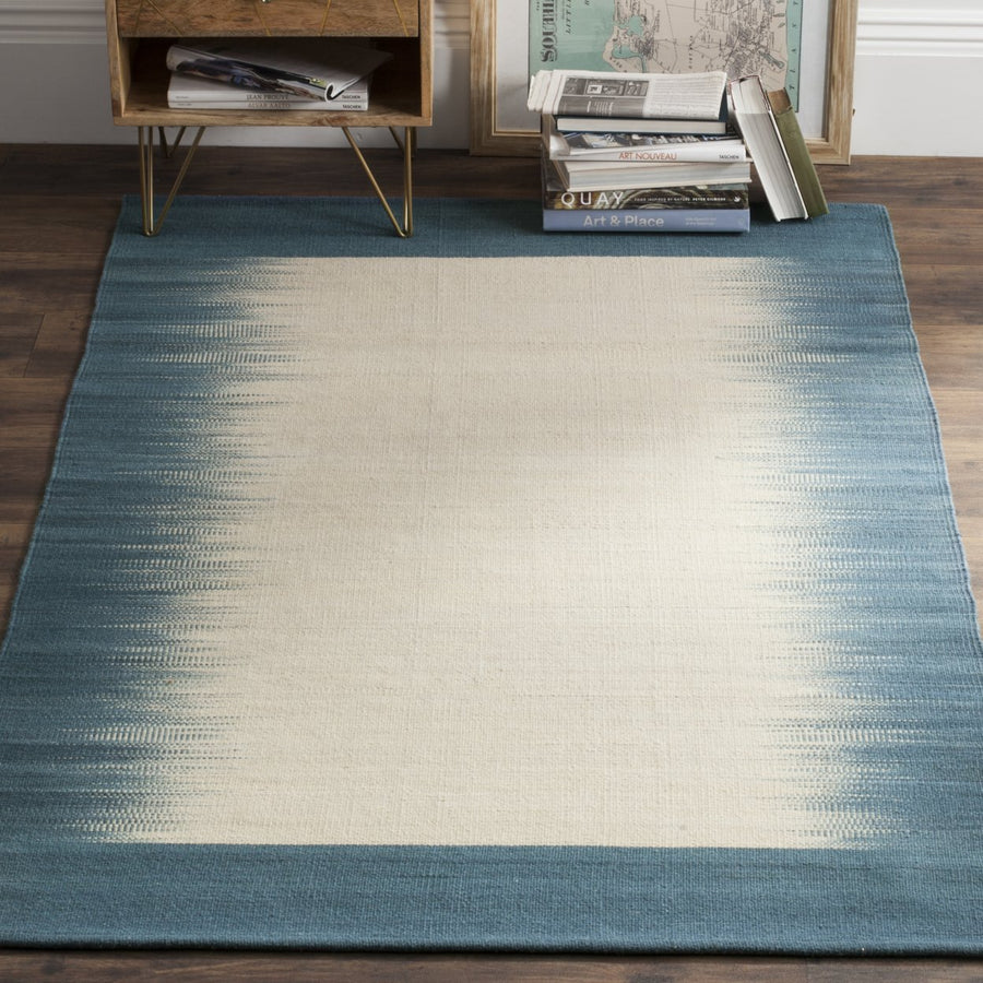 SAFAVIEH Kilim KLM961A Handwoven Beige / Light Blue Rug Image 1