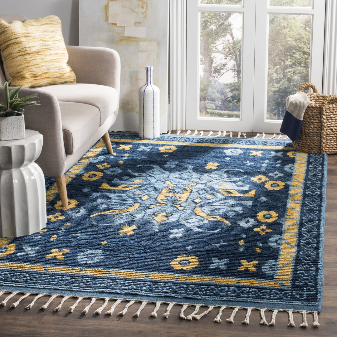 SAFAVIEH Kenya KNY112A Hand-knotted Blue / Gold Rug Image 1