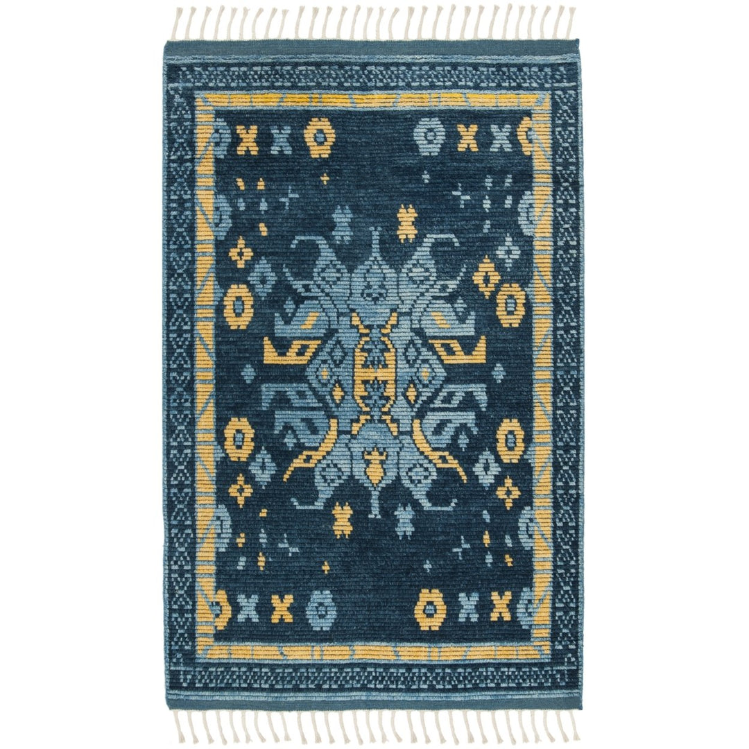 SAFAVIEH Kenya KNY112A Hand-knotted Blue / Gold Rug Image 2