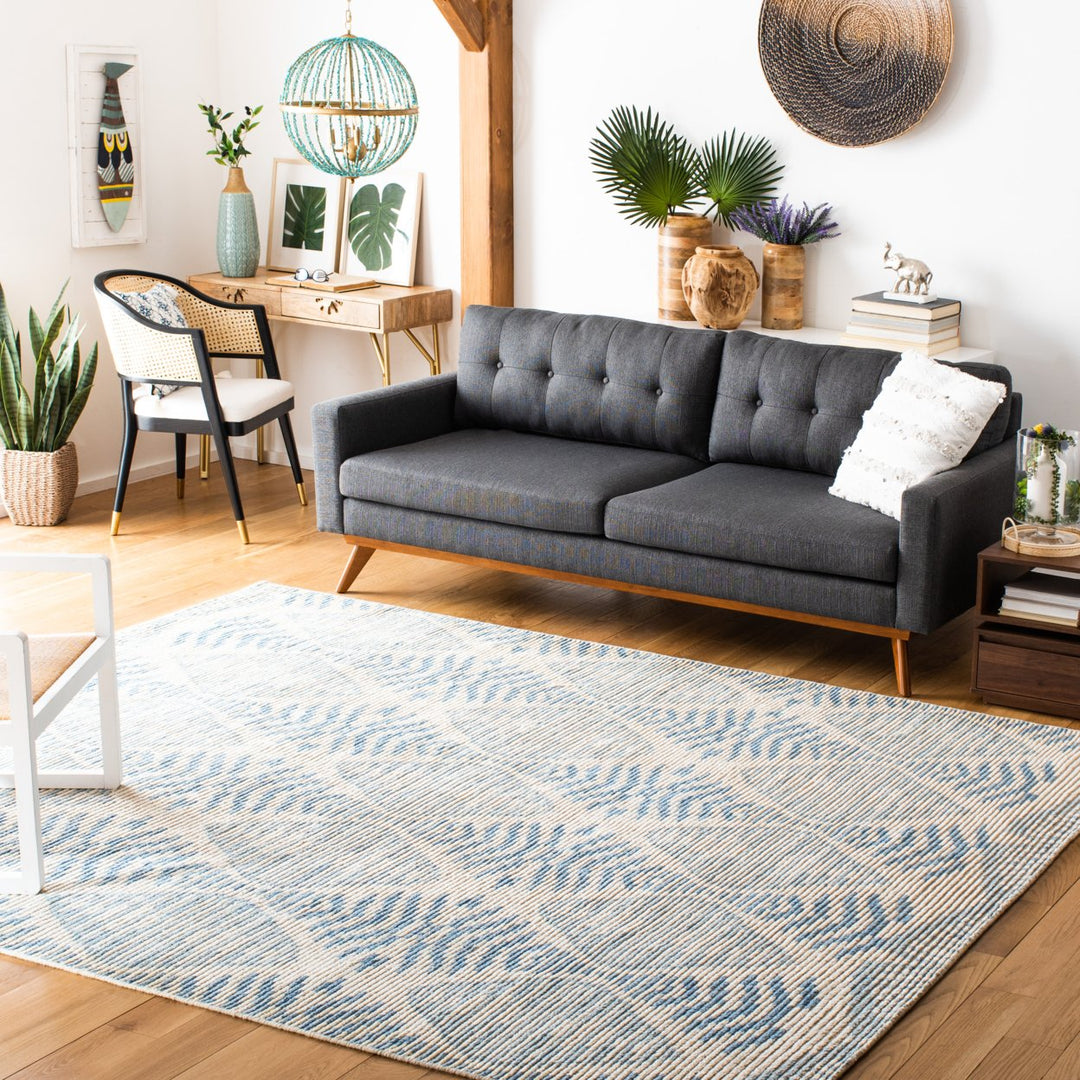 SAFAVIEH Kenya KNY175L Light Blue / Ivory Rug Image 1