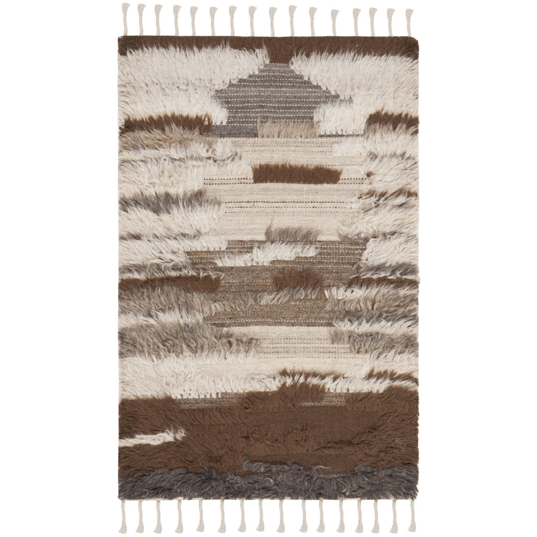 SAFAVIEH Kenya KNY225A Hand-knotted Grey / Brown Rug Image 1