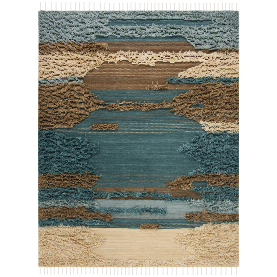 SAFAVIEH Kenya KNY228M Hand-knotted Blue / Beige Rug Image 1