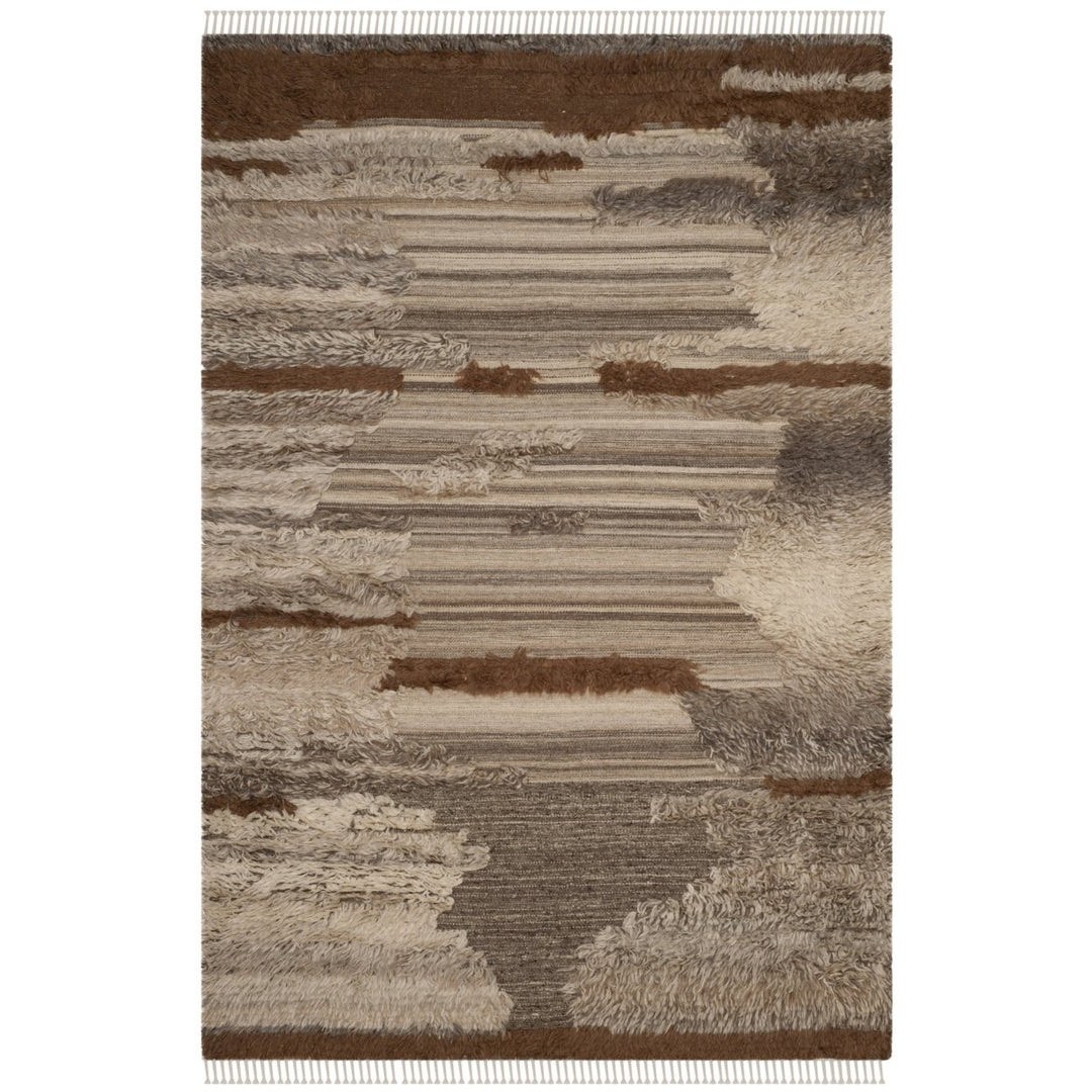 SAFAVIEH Kenya KNY225A Hand-knotted Grey / Brown Rug Image 1