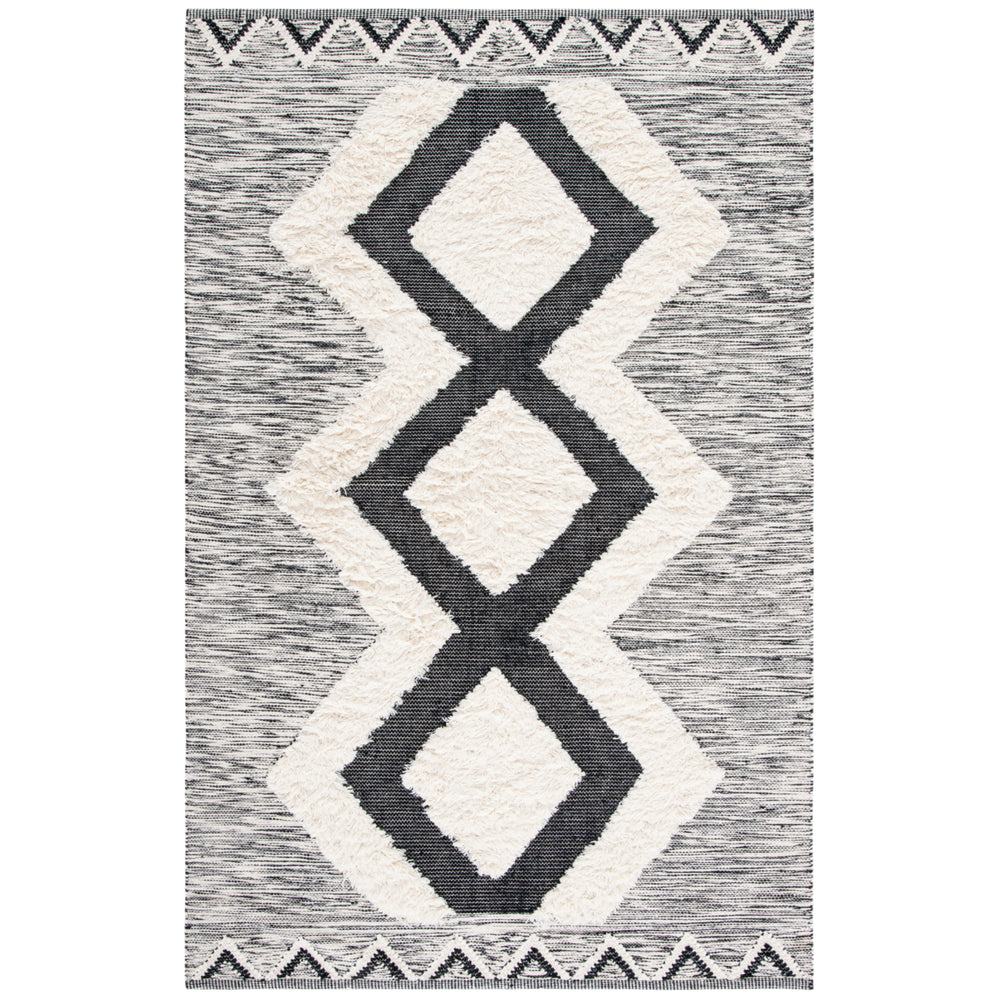 SAFAVIEH Kenya KNY460A Handmade Ivory / Black Rug Image 2