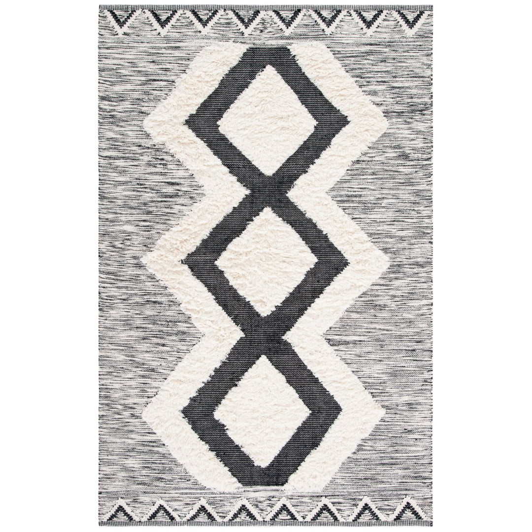 SAFAVIEH Kenya KNY460A Handmade Ivory / Black Rug Image 1