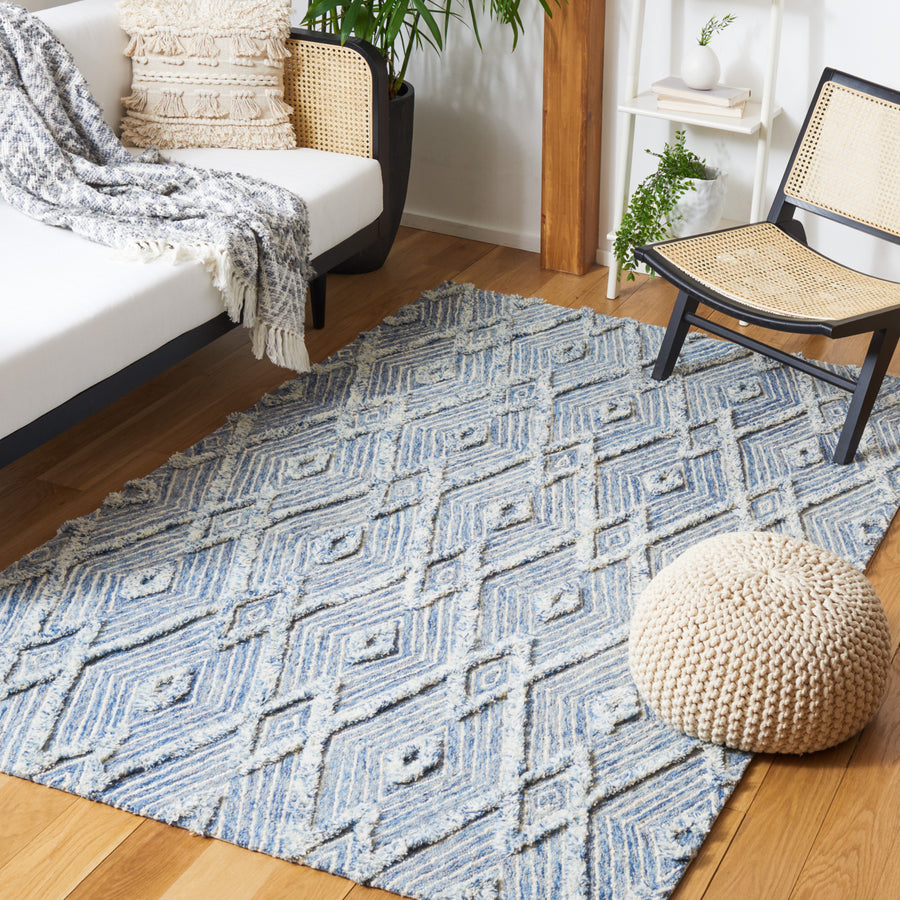 SAFAVIEH Kenya KNY475M Handmade Blue / Ivory Rug Image 1