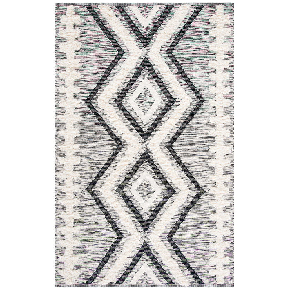 SAFAVIEH Kenya KNY463A Handmade Ivory / Black Rug Image 2