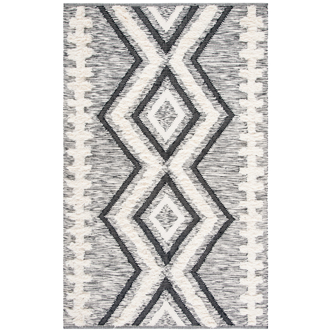 SAFAVIEH Kenya KNY463A Handmade Ivory / Black Rug Image 2