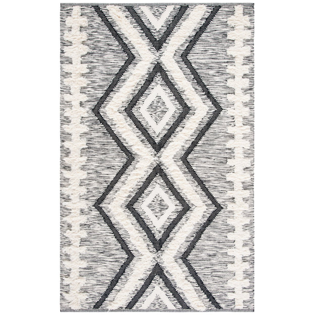 SAFAVIEH Kenya KNY463A Handmade Ivory / Black Rug Image 1