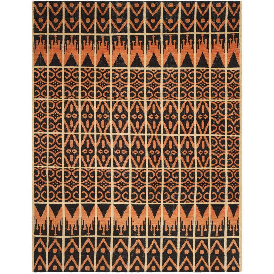 SAFAVIEH Kenya KNY609A Hand-knotted Orange / Black Rug Image 1