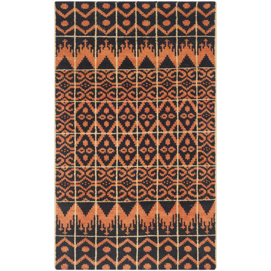 SAFAVIEH Kenya KNY609A Hand-knotted Orange / Black Rug Image 1