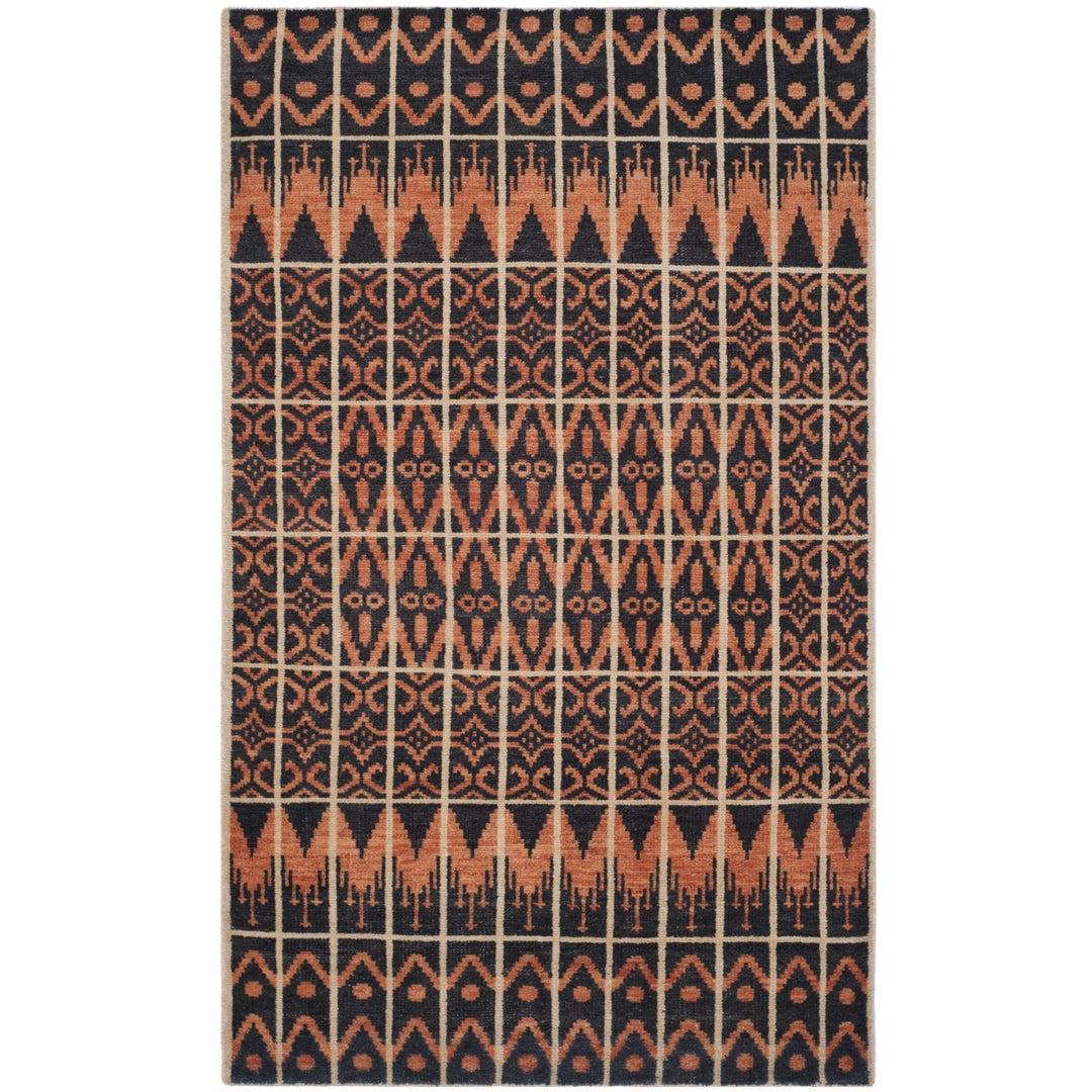 SAFAVIEH Kenya KNY609A Hand-knotted Orange / Black Rug Image 1