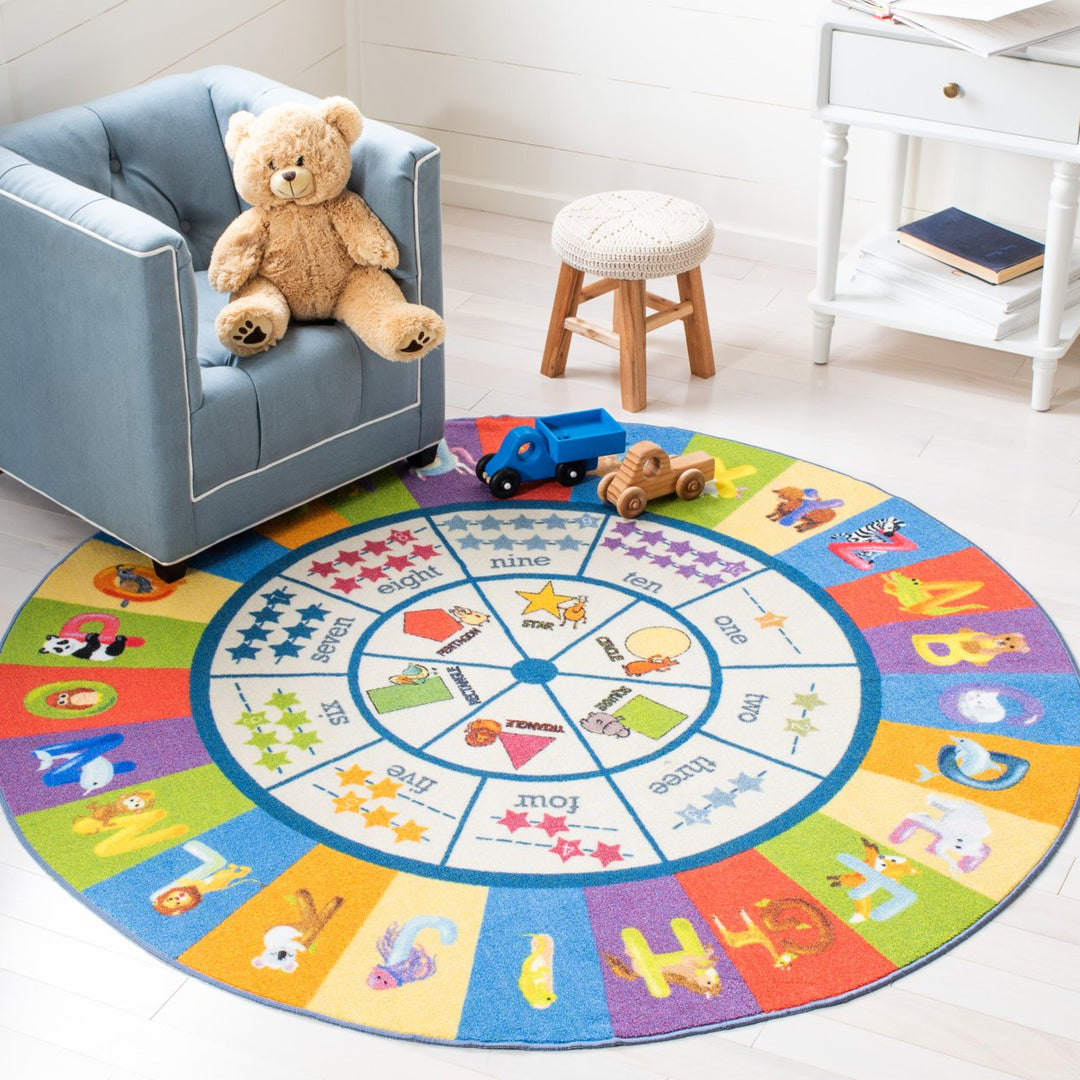 SAFAVIEH Kids Playhouse KPH225A Beige / Blue Rug Image 3