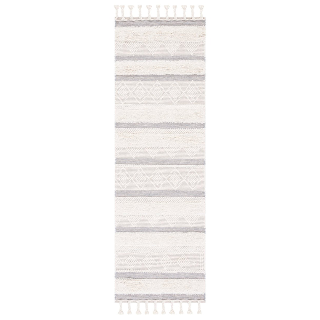 SAFAVIEH Kenya KNY959A Handwoven Ivory / Grey Rug Image 1