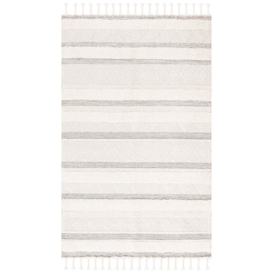 SAFAVIEH Kenya KNY959A Handwoven Ivory / Grey Rug Image 1