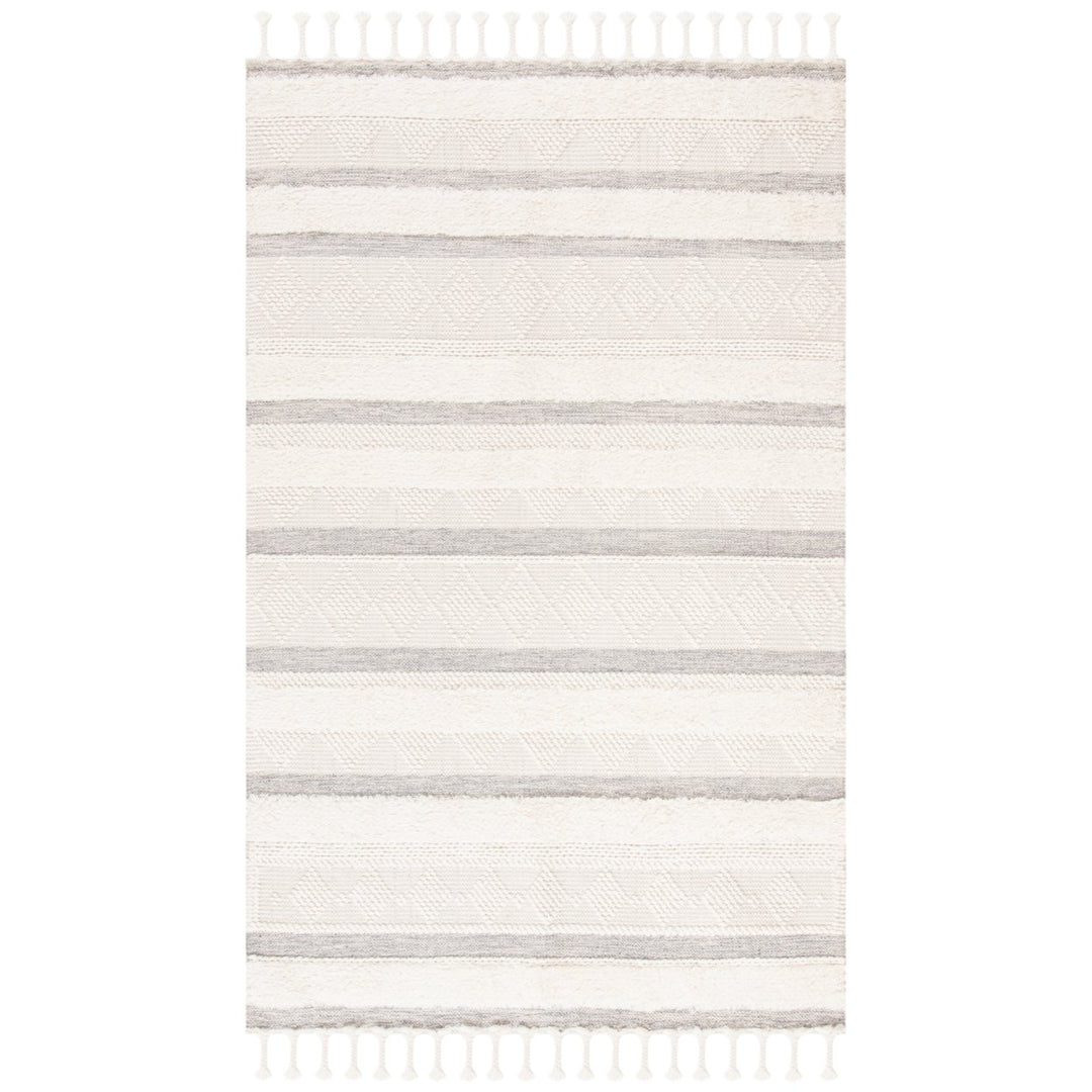 SAFAVIEH Kenya KNY959A Handwoven Ivory / Grey Rug Image 1