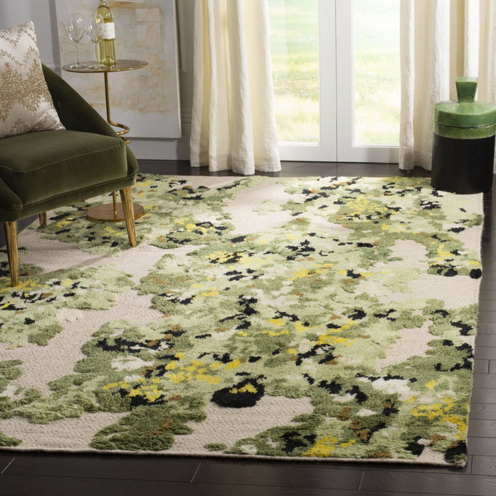 SAFAVIEH Kenya KNY804Y Hand-knotted Green / Beige Rug Image 1