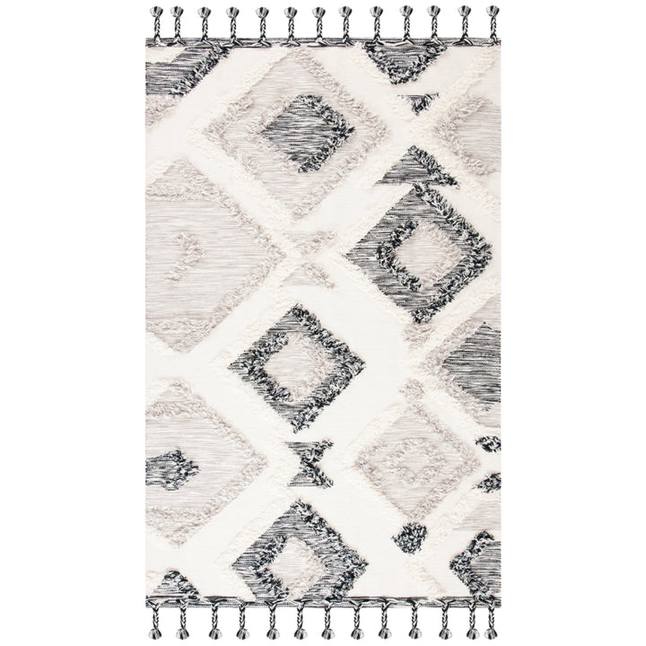 SAFAVIEH Kenya KNY960F Handwoven Grey / Black Rug Image 1